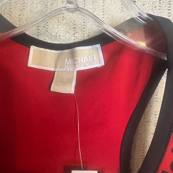 *FINAL* MICHAEL MICHAEL KORS Animal Print Zip-Front Sports Bra: RED: NWT: S - Picture 3 of 6